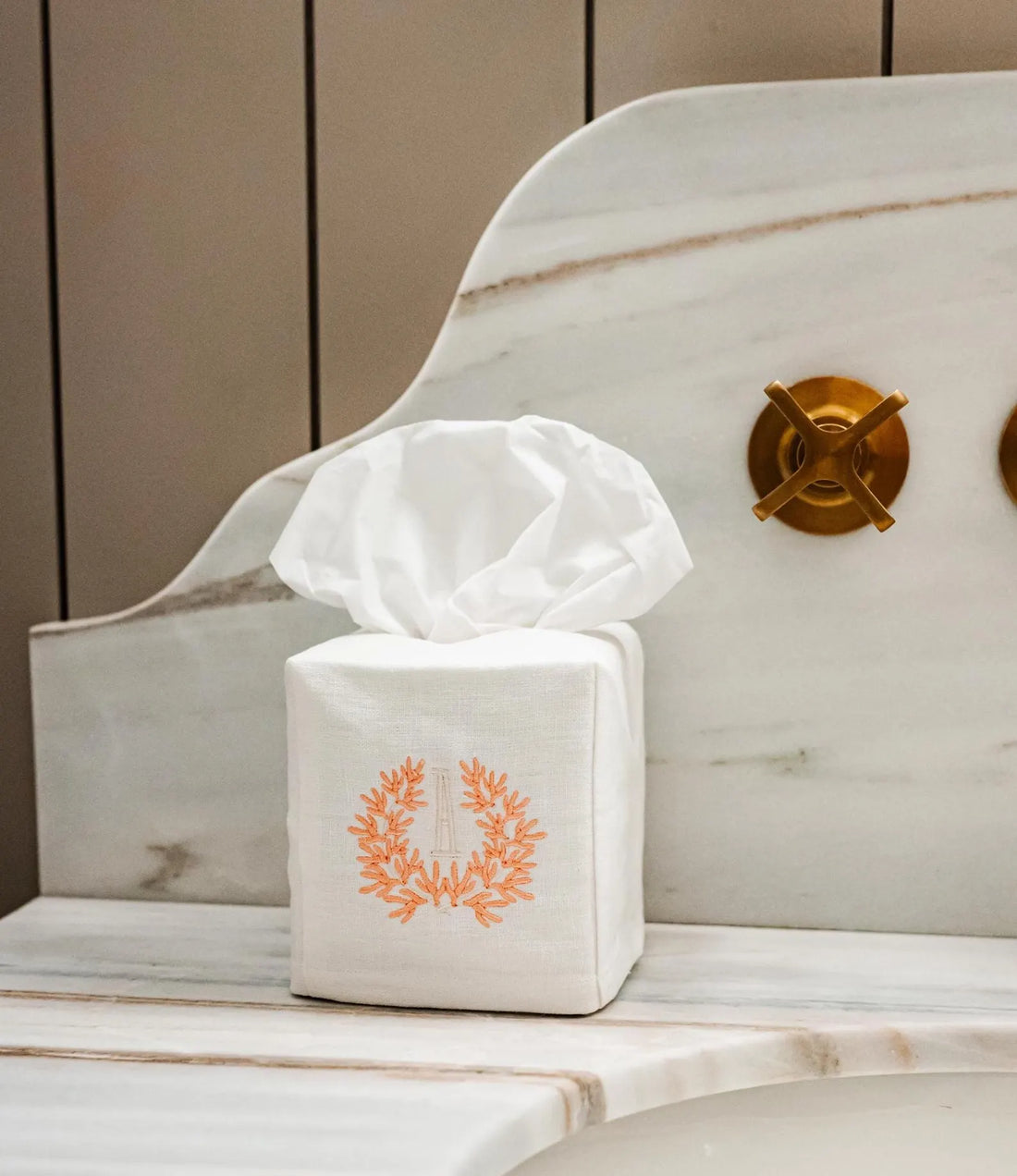 Embroidered Tissue Box Cover