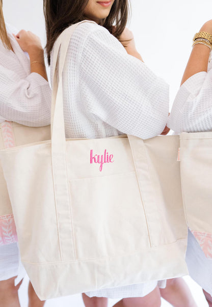Personalized Embroidered Bridesmaid Tote Bag