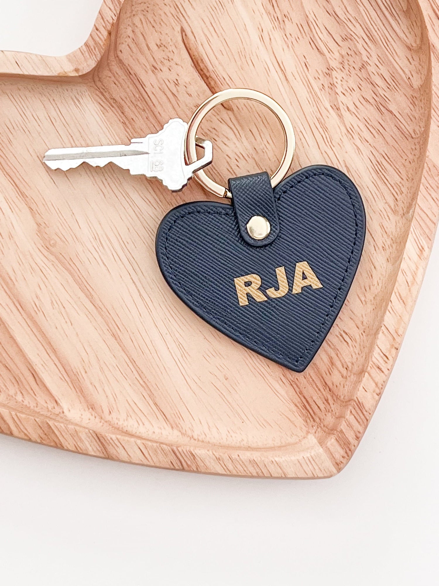 Monogram Heart Keychain