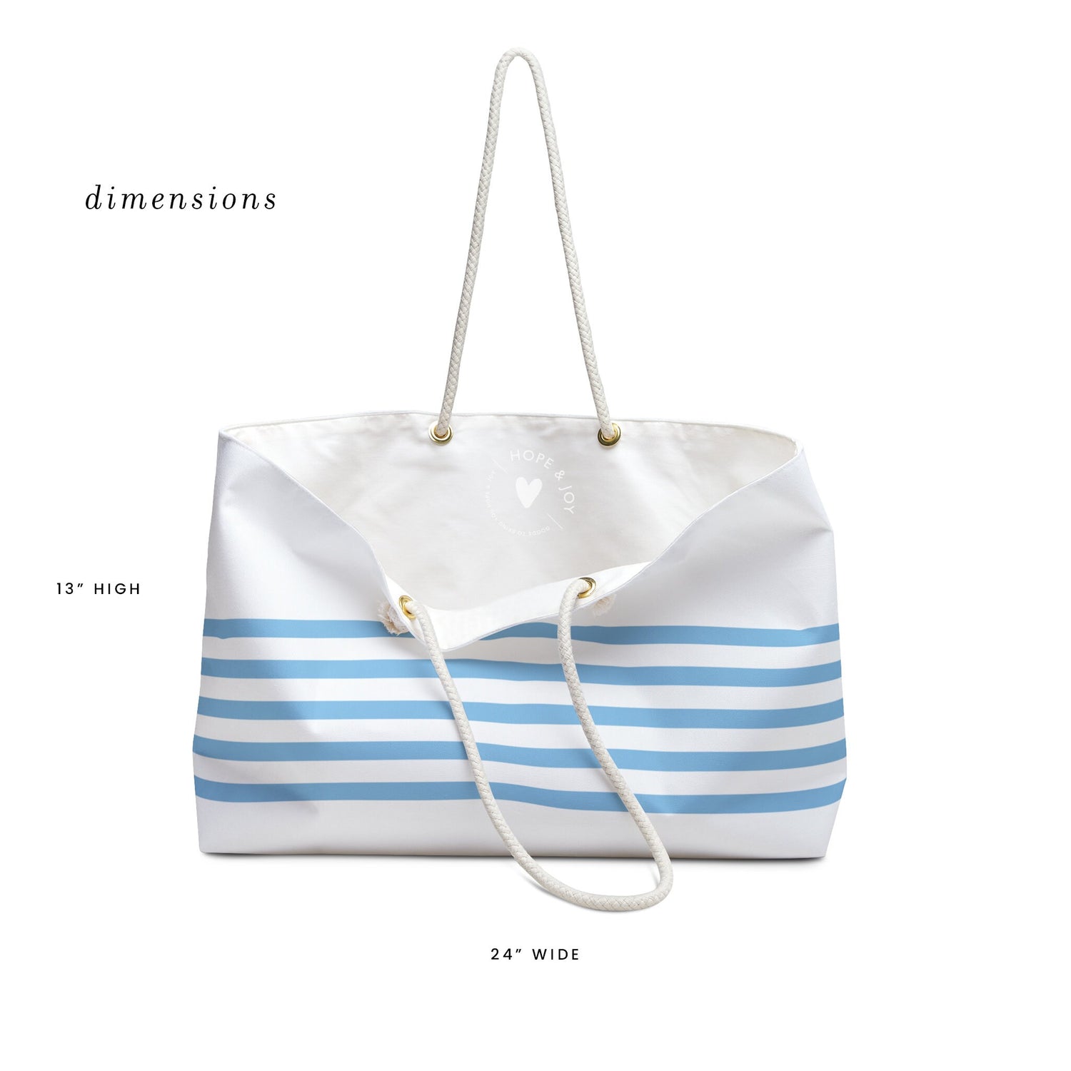 Monogram Striped Large Tote Bag