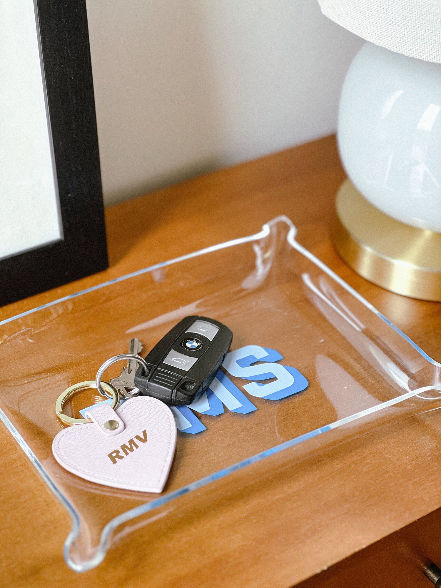 Monogram Heart Keychain