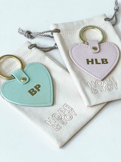 Monogram Heart Keychain