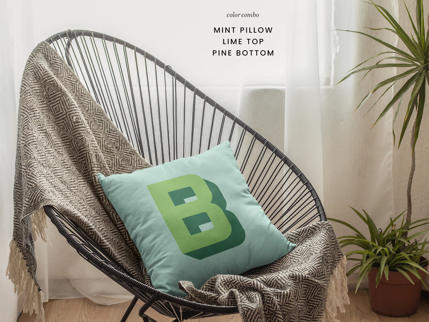 Drop Shadow Initial Pillow