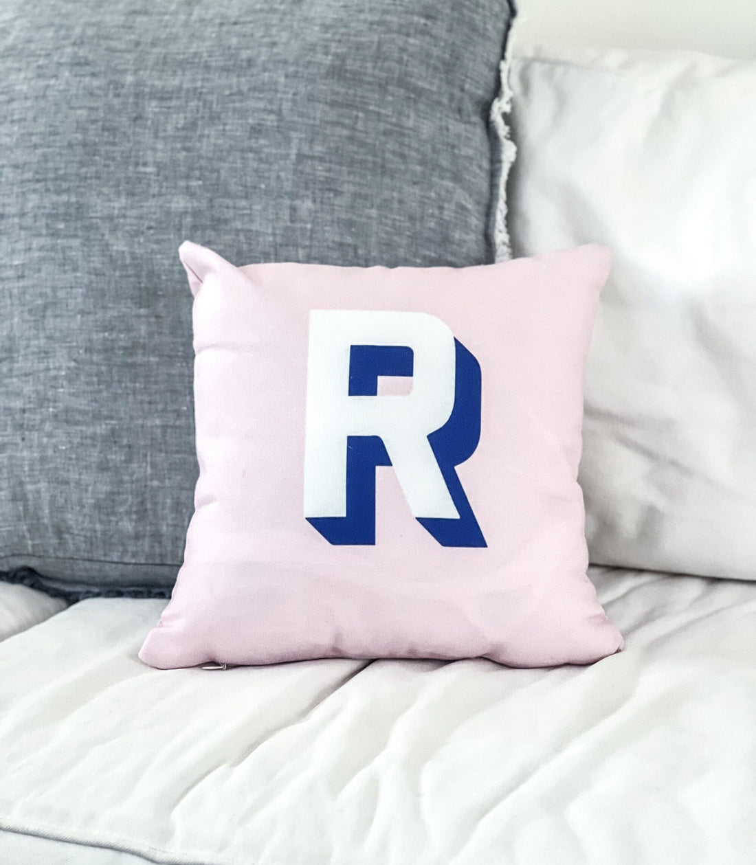 Drop Shadow Initial Pillow