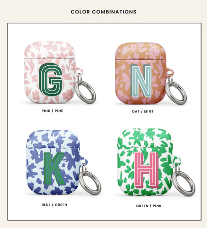 Floral monogram Airpod case