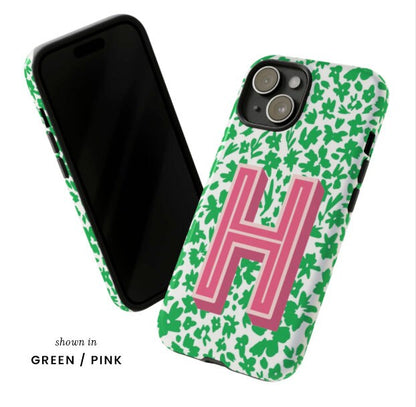 Phone Case Initial Monogram Floral