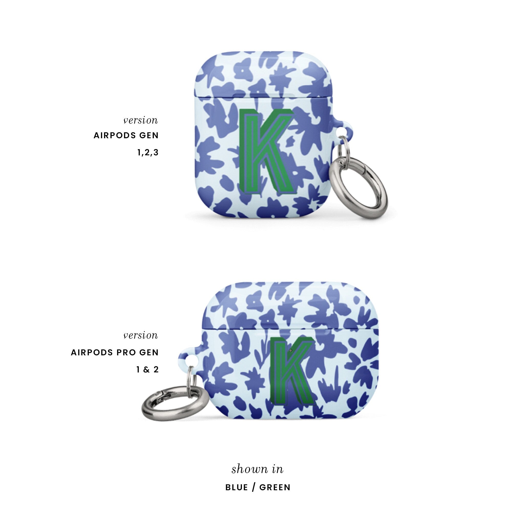 Floral monogram Airpod case