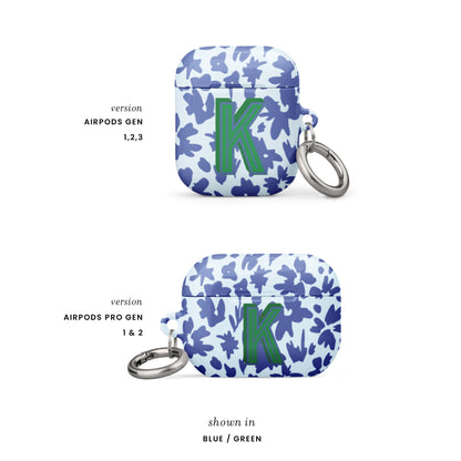 Floral monogram Airpod case