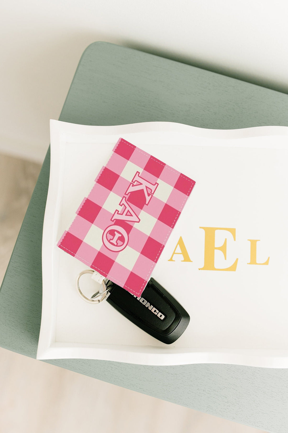 Gingham Cardholder Keychain