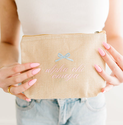 Sorority Embroidered Pouch