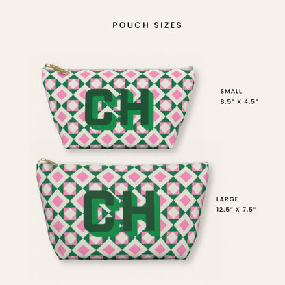 Custom Initial Zipper Cosmetic Pouch