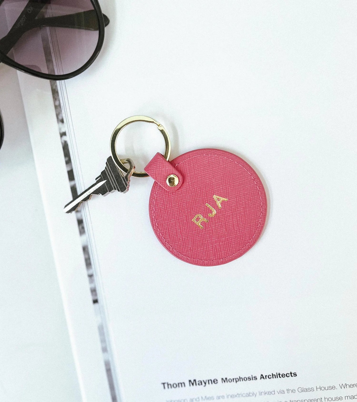 Monogram Round Keychain