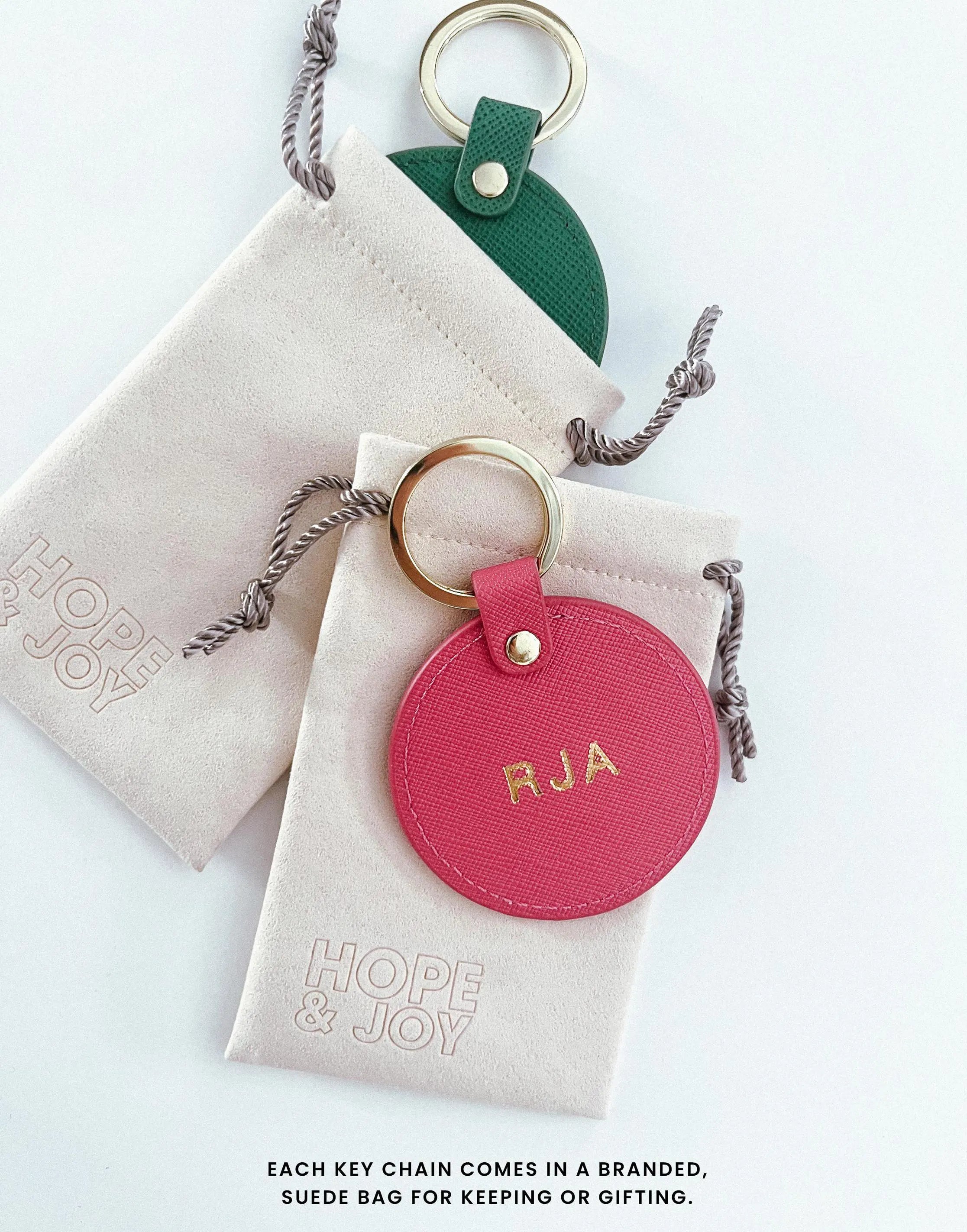 Monogram Round Keychain