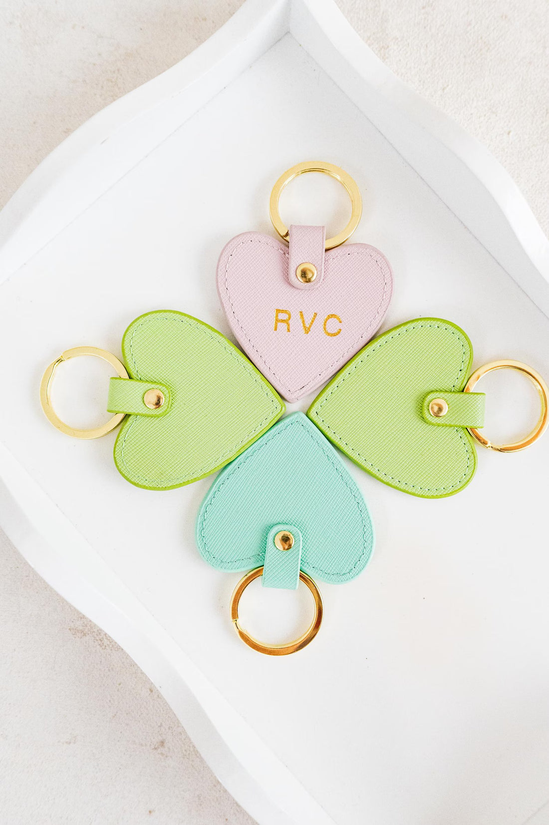 Monogram Heart Keychain