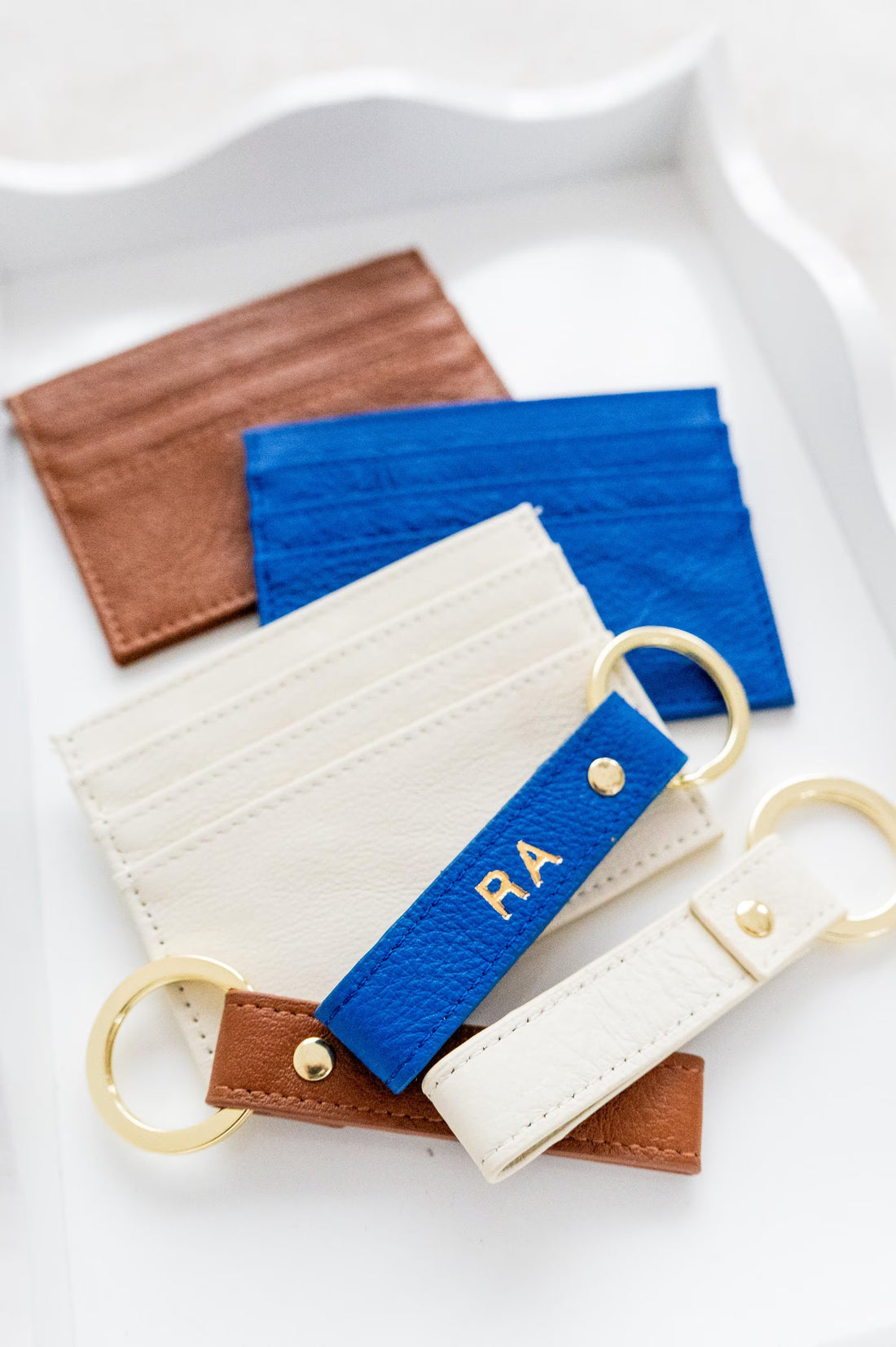 Leather Card Holder + Key Ring - Foil Stamped