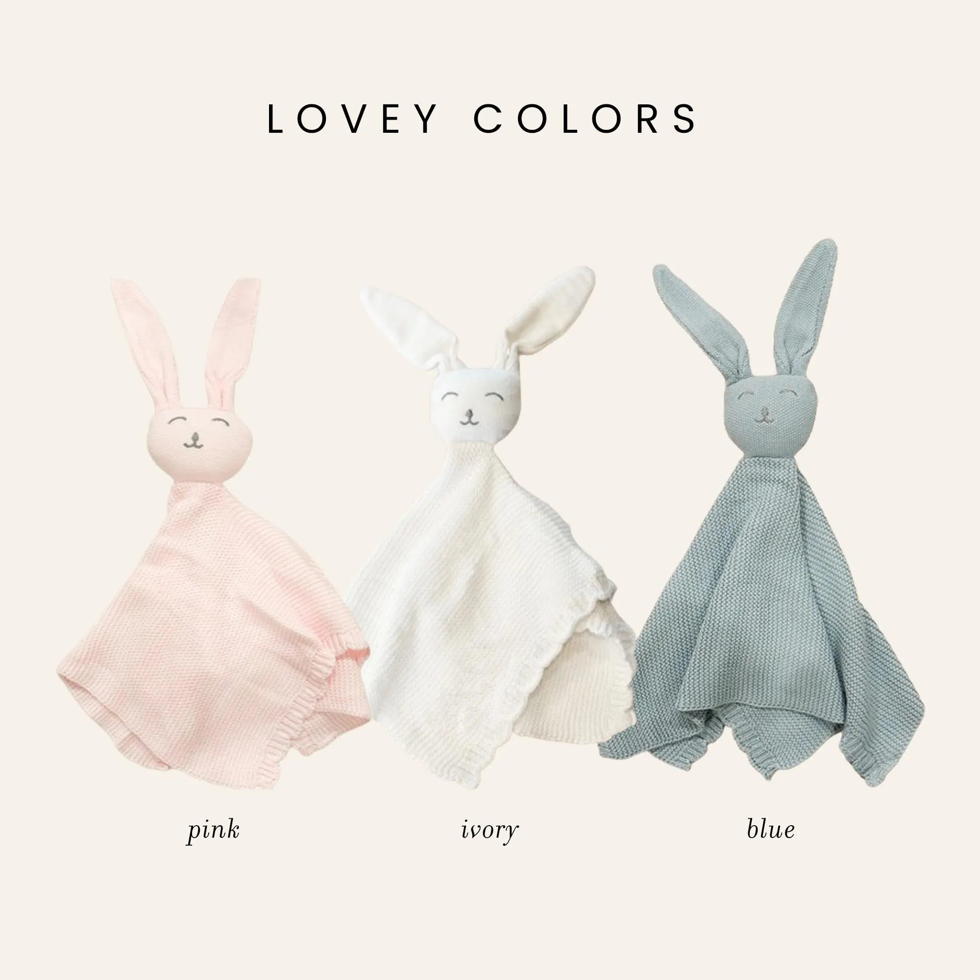 Bunny Lovey with Embroidery for Baby