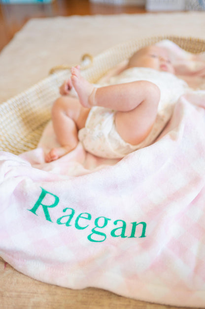 Minky Gingham Blanket for Baby and Toddler