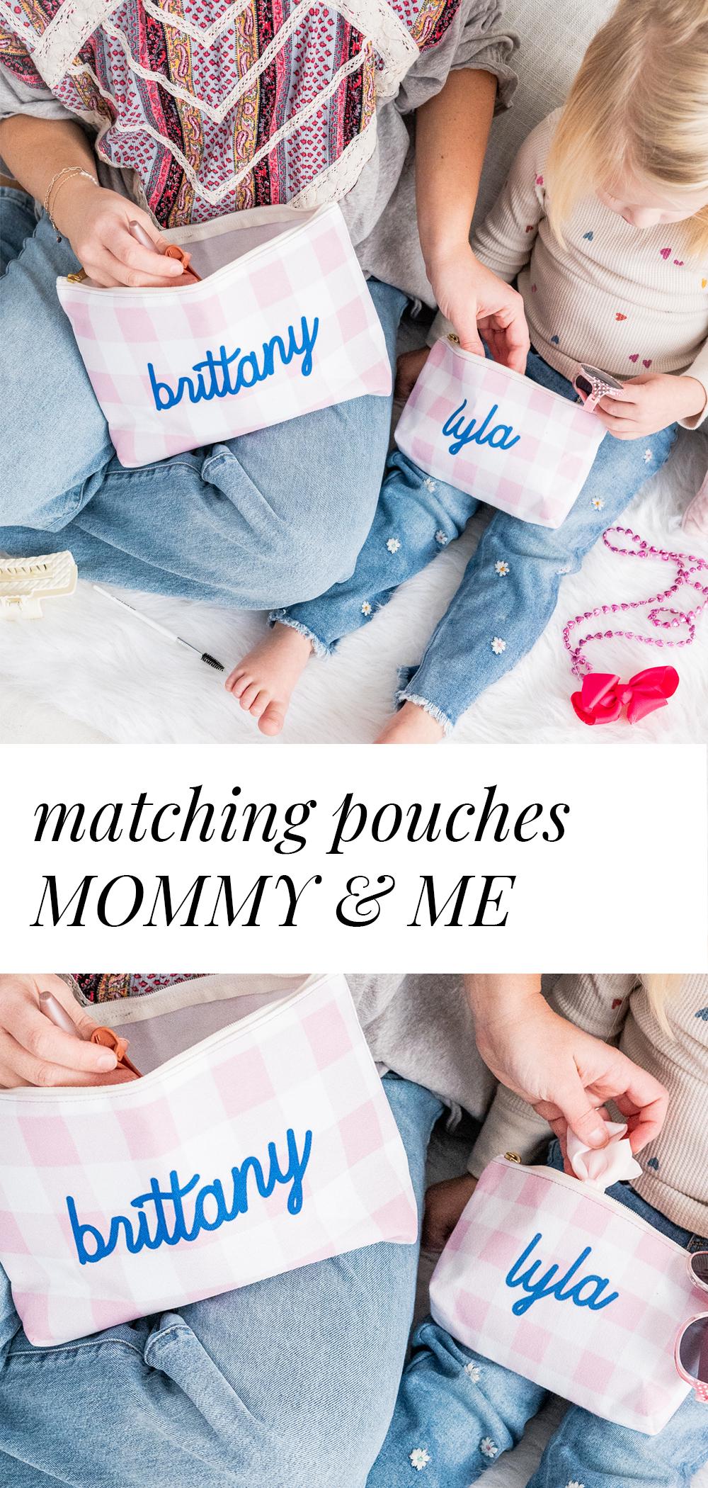 Personalized Gingham Cosmetic Pouch
