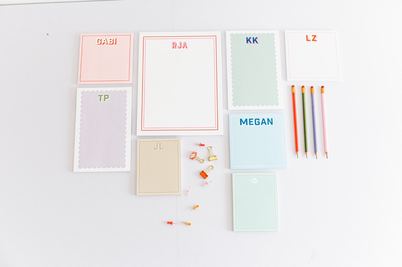 Customized Name Notepad - Scalloped Design