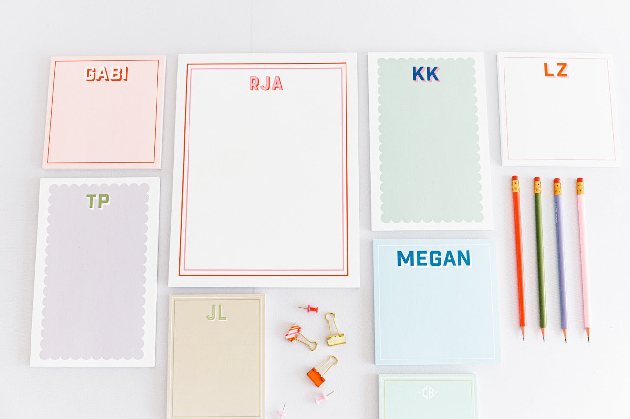 Customized Name Notepad - Scalloped Design