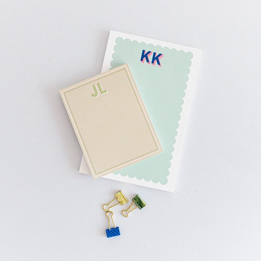 Customized Name Notepad - Scalloped Design