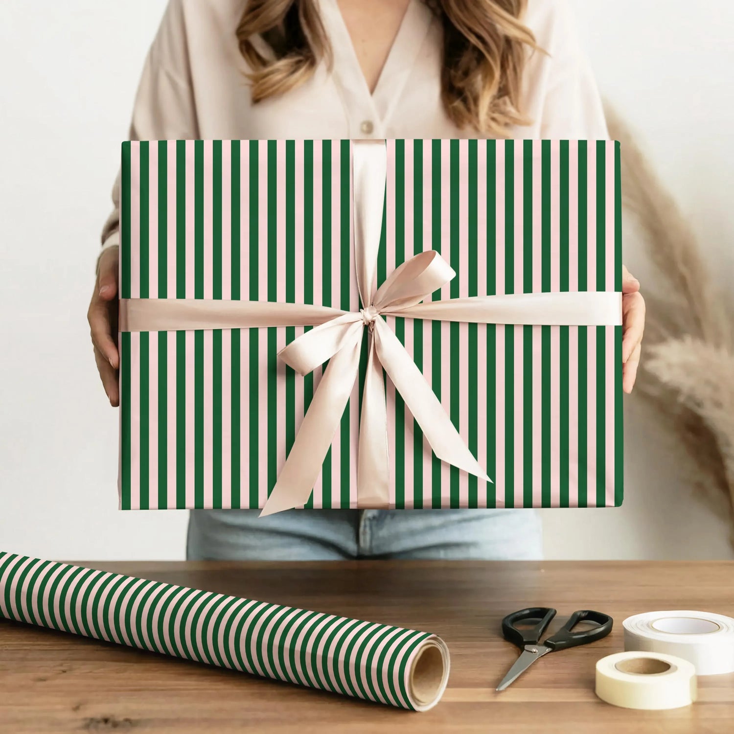 Striped Holiday Wrapping Paper | Various Color Patterns