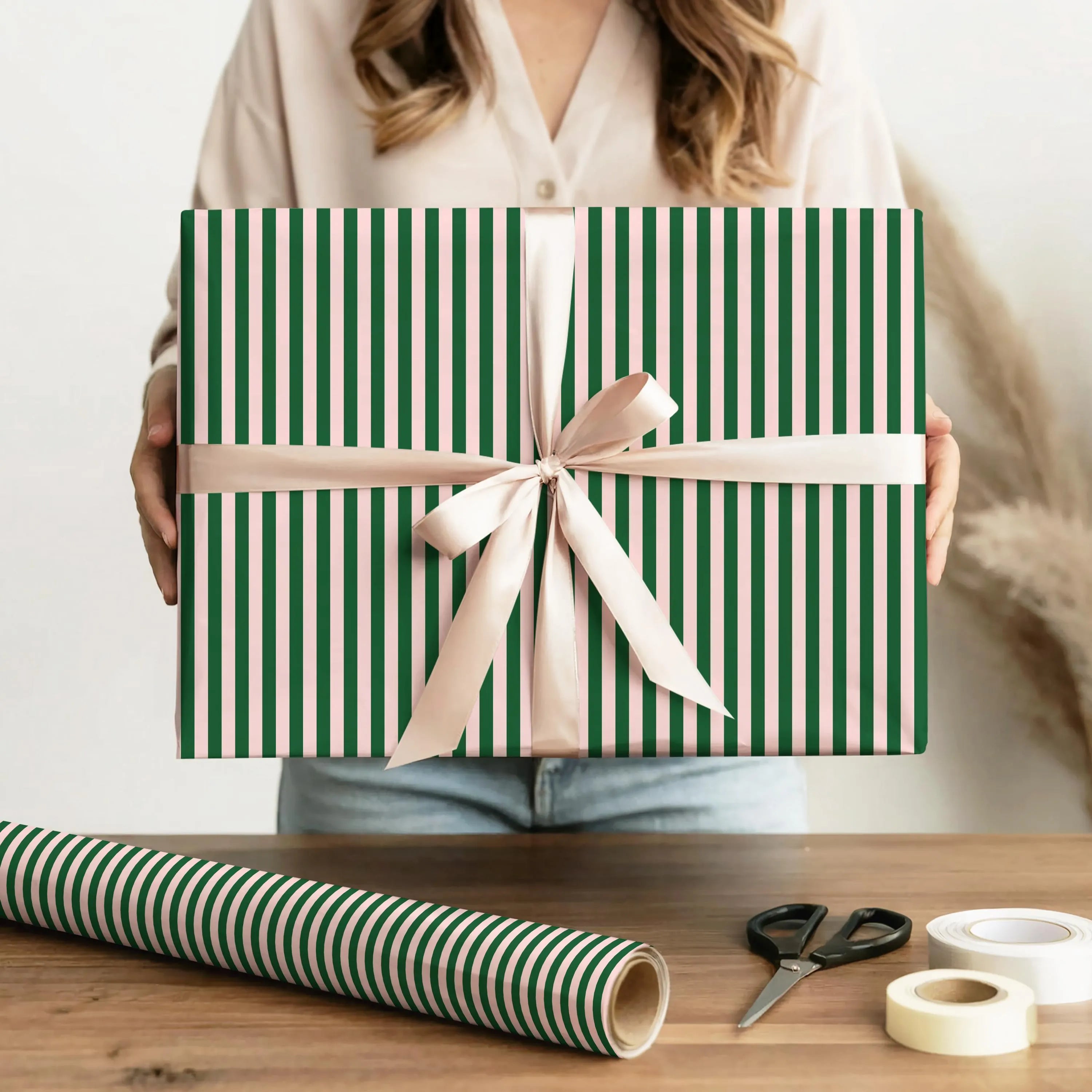 Striped Holiday Wrapping Paper | Various Color Patterns