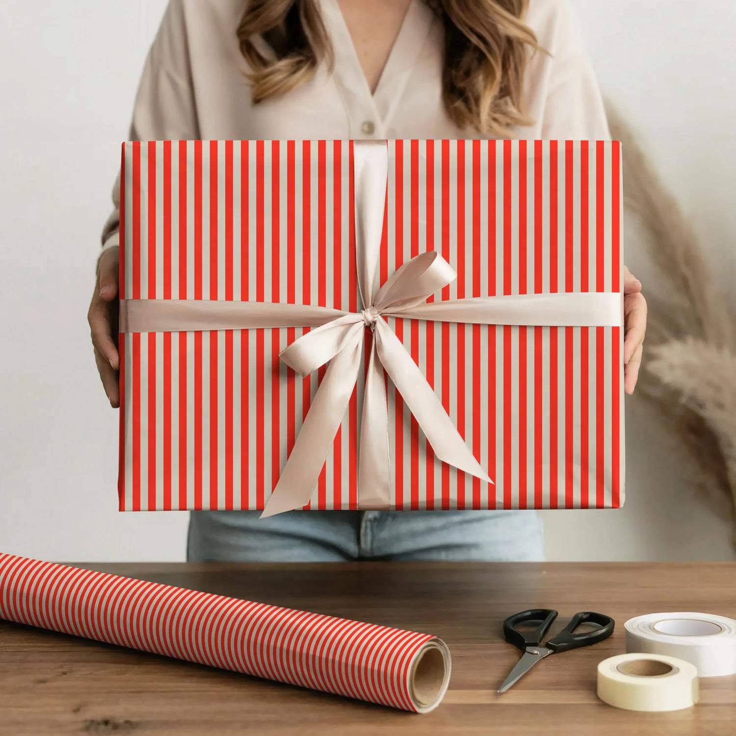 Striped Holiday Wrapping Paper | Various Color Patterns