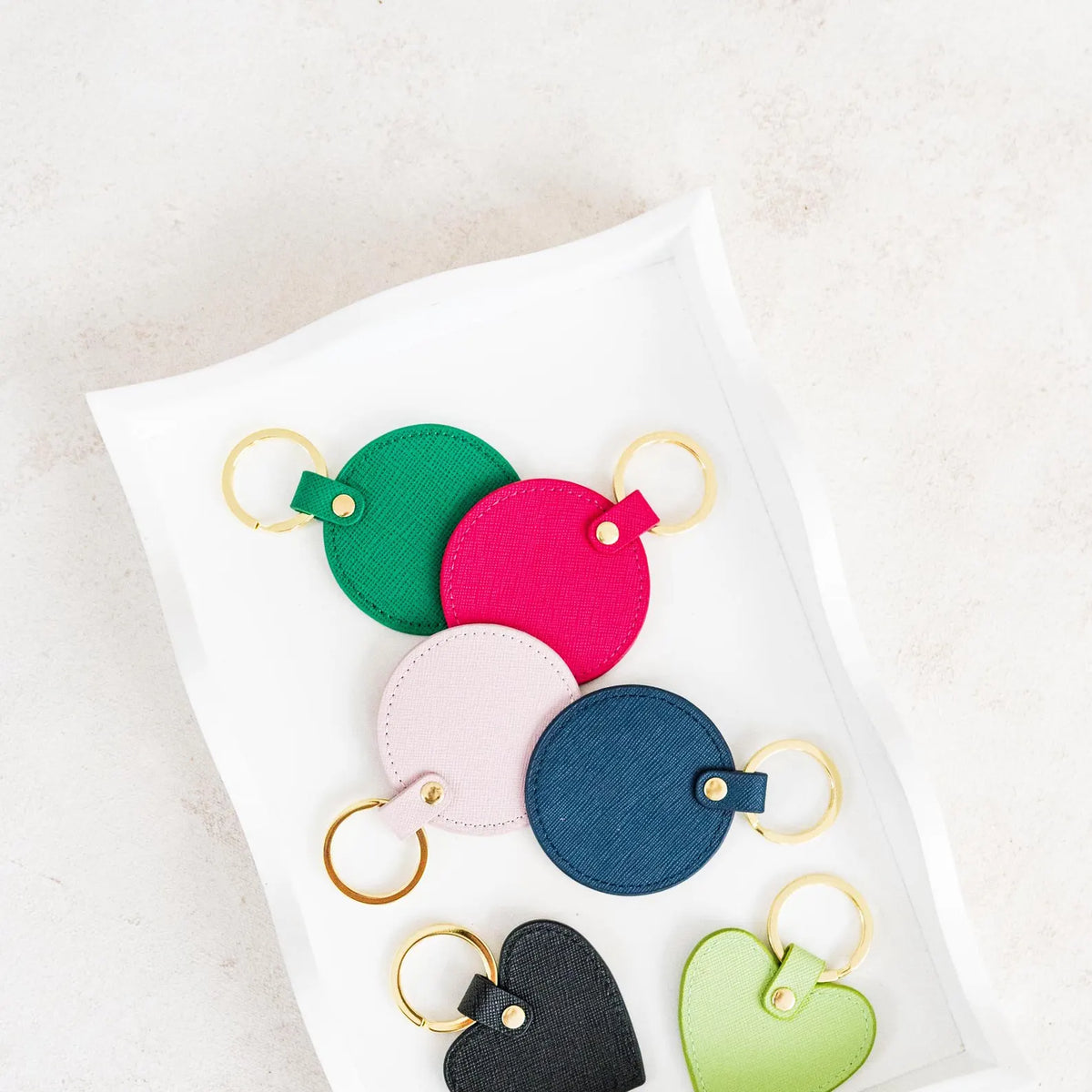 Monogram Round Keychain