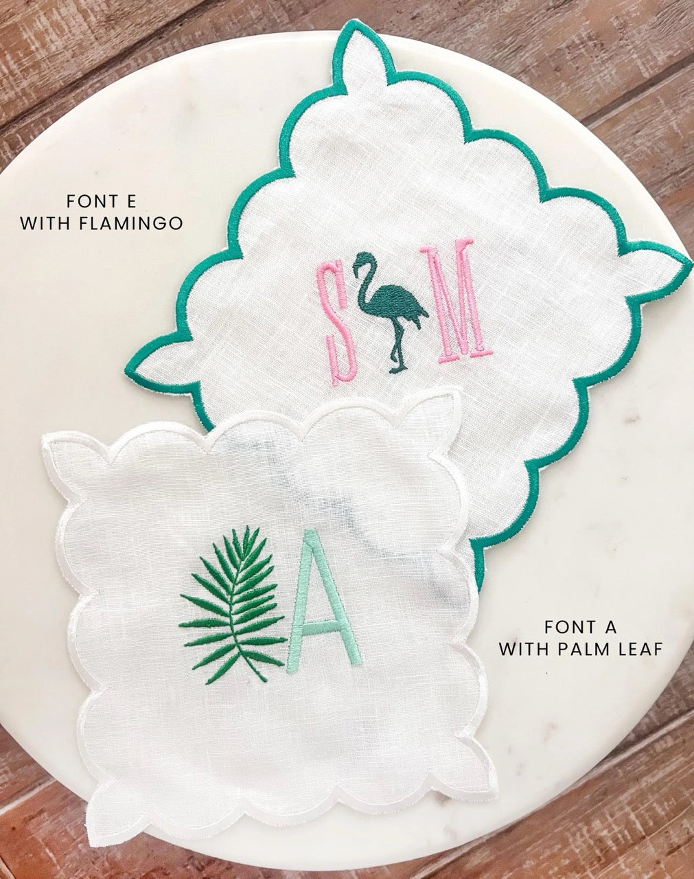 Custom Scalloped Cocktail Napkins