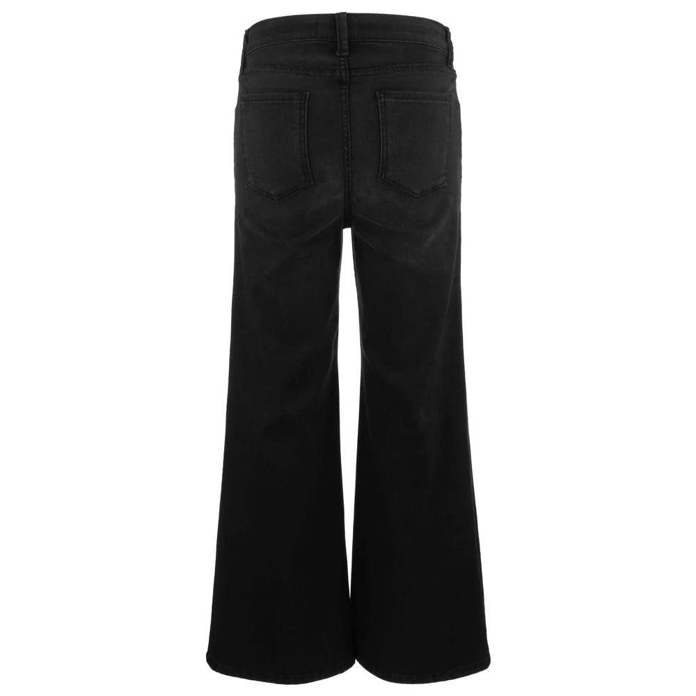 High Rise Fab Ab Wide Leg Denim Pants
