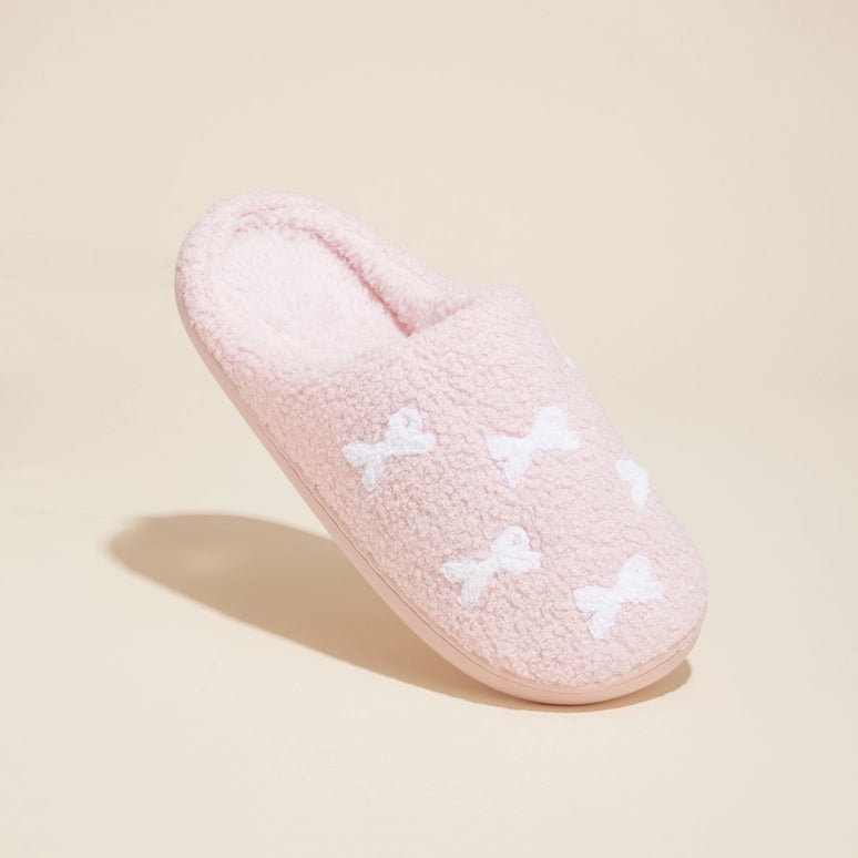 Little White Ribbons Pink Slippers for Her - FINAL SALE