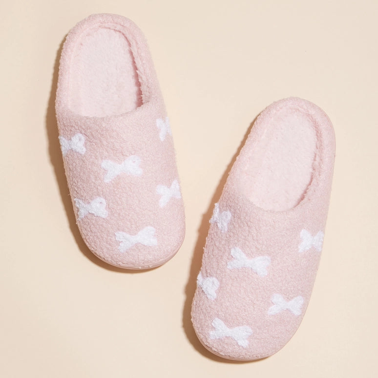 Little White Ribbons Pink Slippers for Her