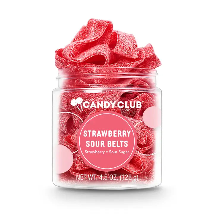 Strawberry Sour Belts - Candy Jar