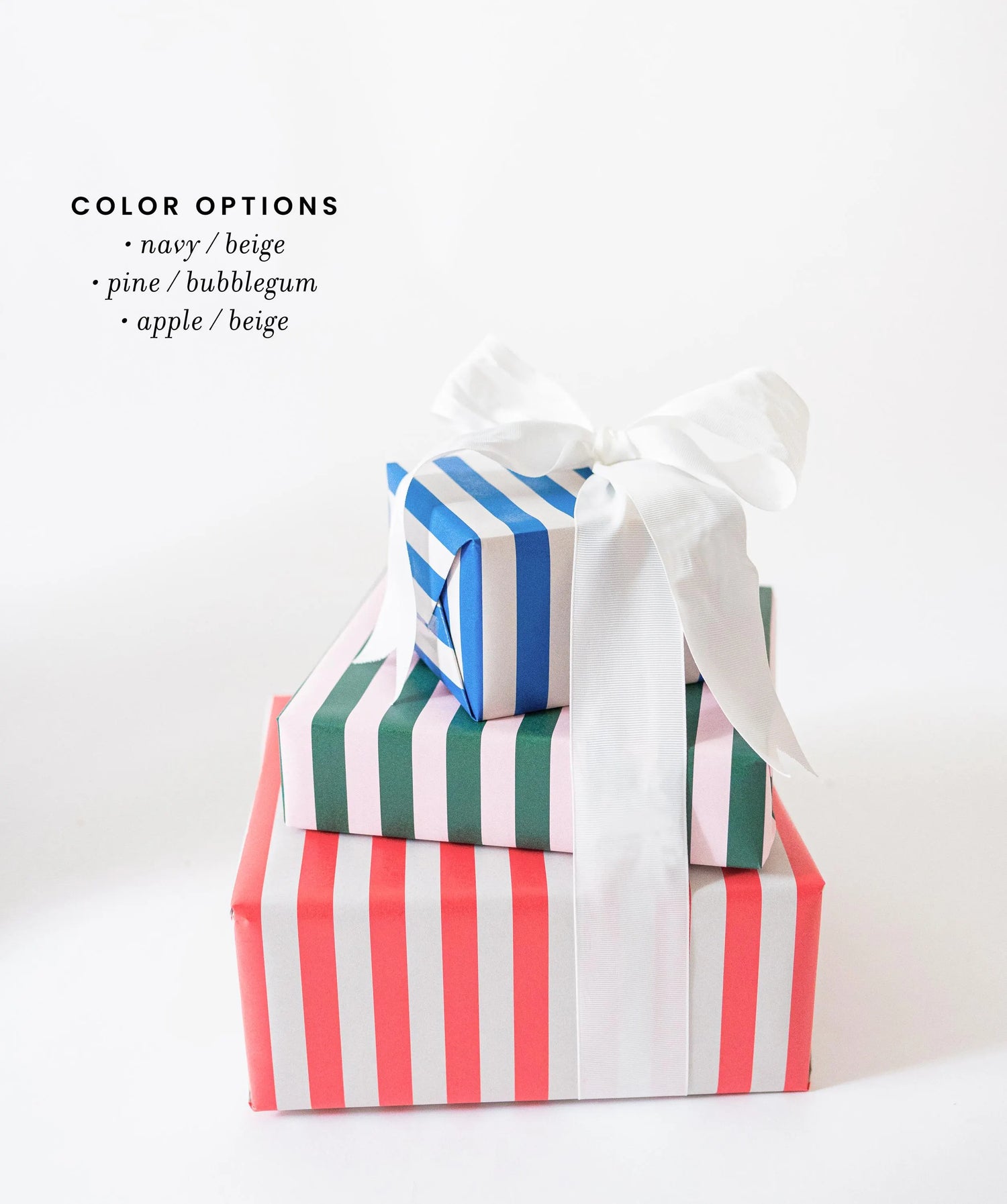 Striped Holiday Wrapping Paper | Various Color Patterns