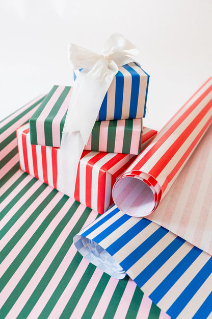 Striped Holiday Wrapping Paper | Various Color Patterns