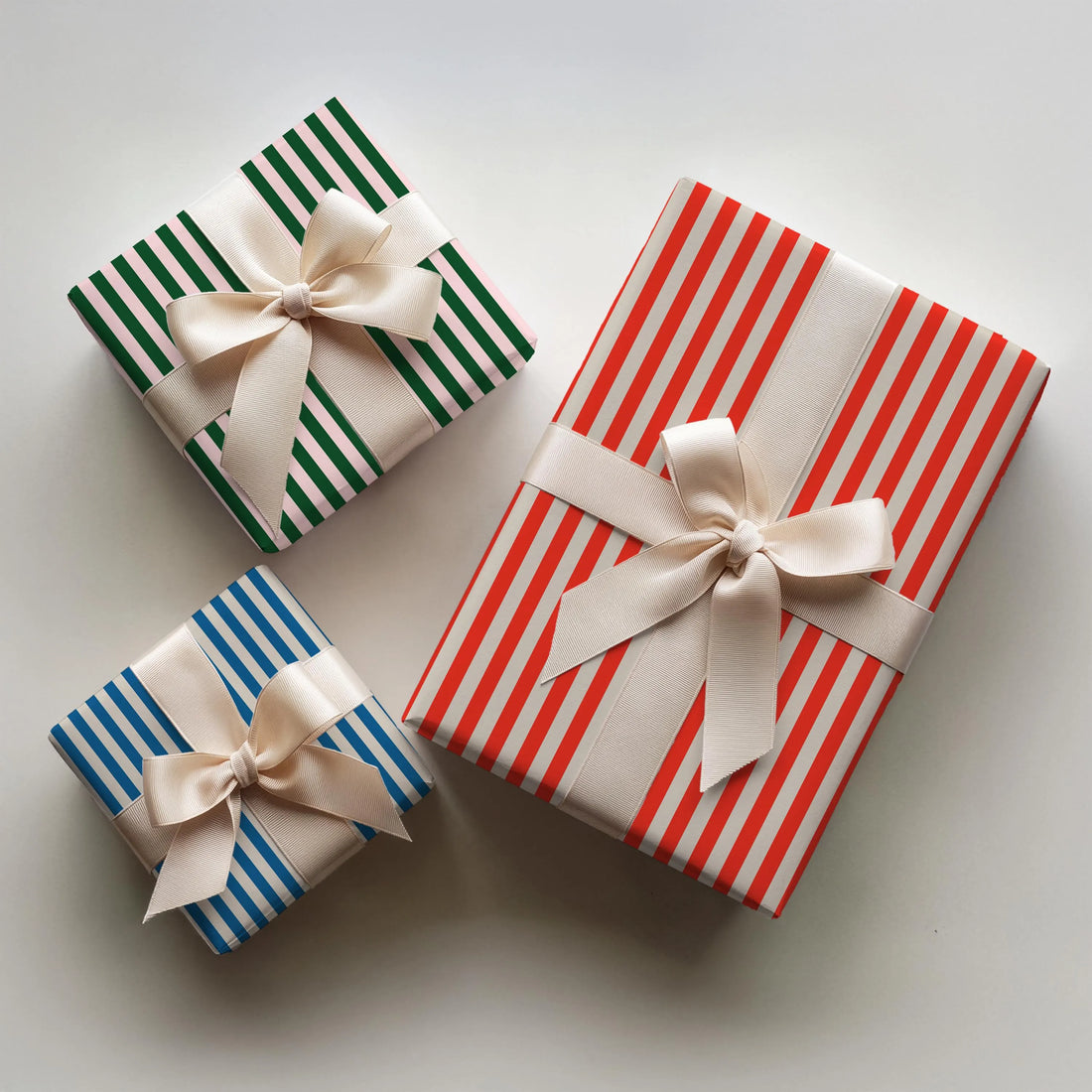 Striped Holiday Wrapping Paper | Various Color Patterns