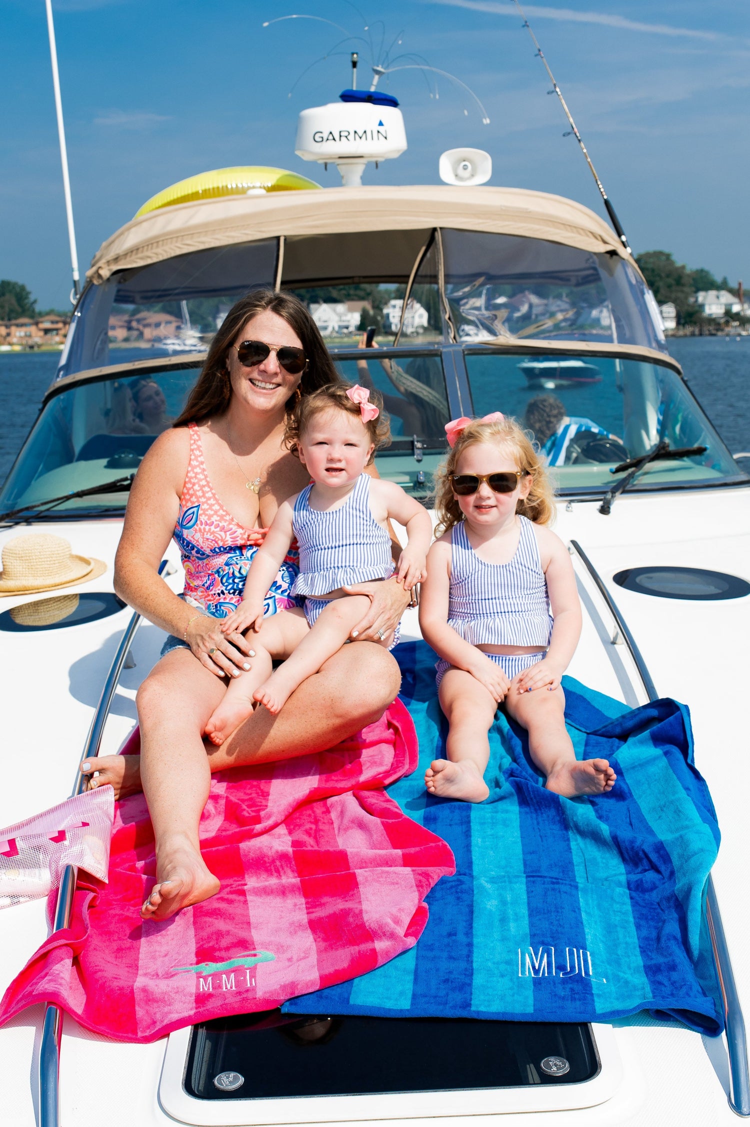 Embroidered Bright Stripe Beach Towel