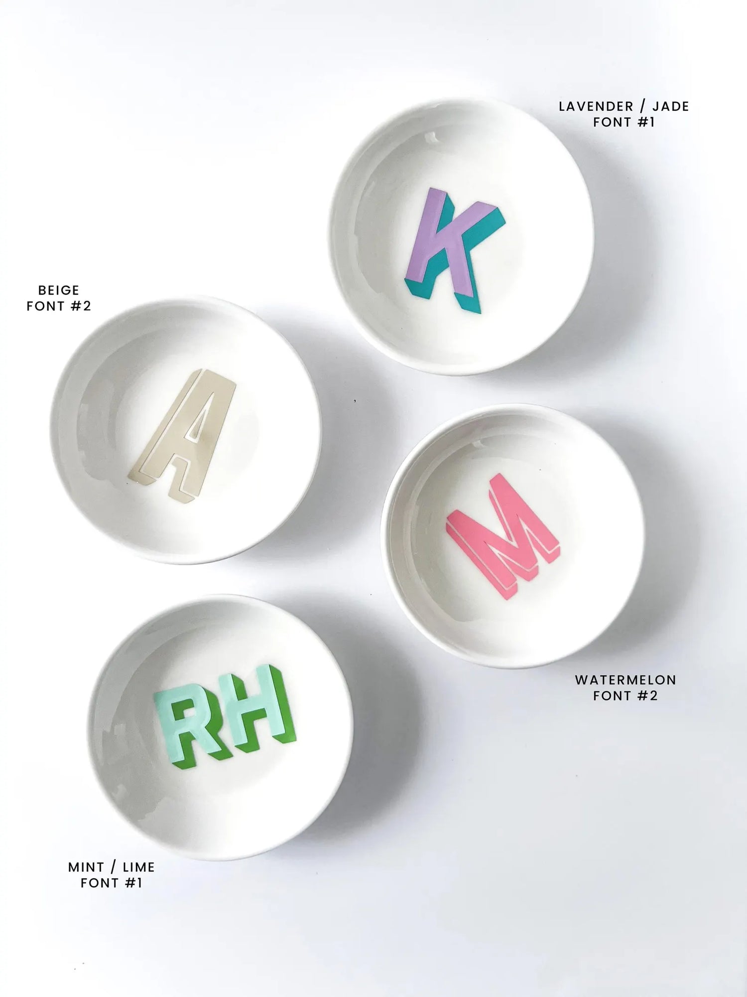 Trinket Dish Jewelry Holder with Monogram
