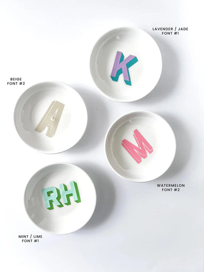 Trinket Dish Jewelry Holder with Monogram