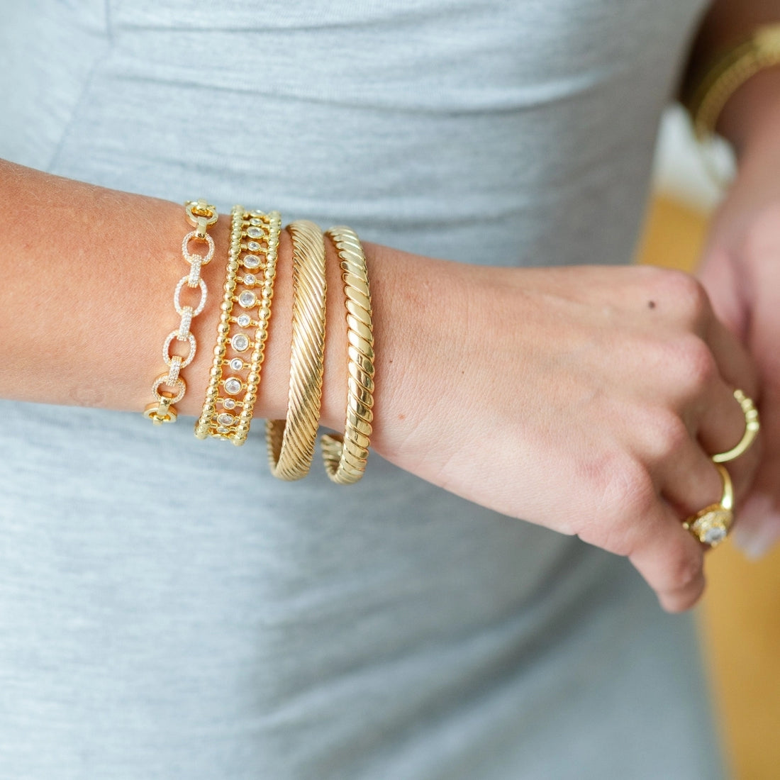 Twisted Classic Gold Cuff Bracelet