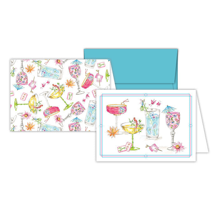 Handpainted Mahjong Cocktail Notecards