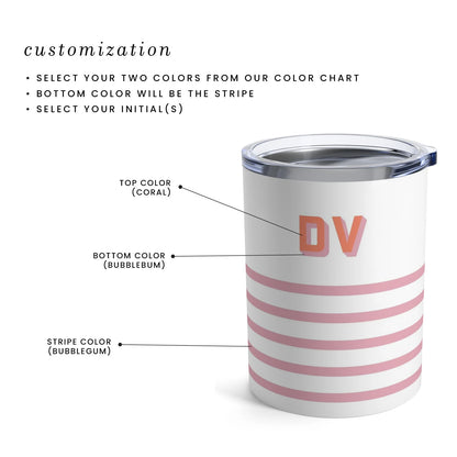 Striped Monogrammed Insulated Wine Tumbler