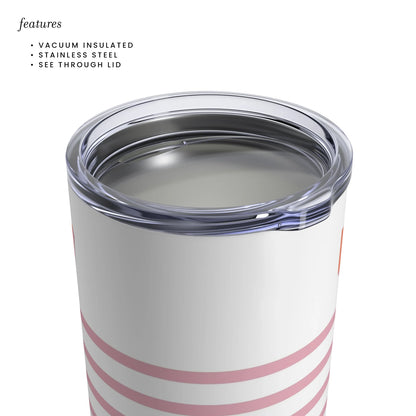 Striped Monogrammed Insulated Wine Tumbler