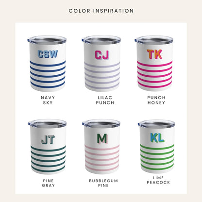 Striped Monogrammed Insulated Wine Tumbler