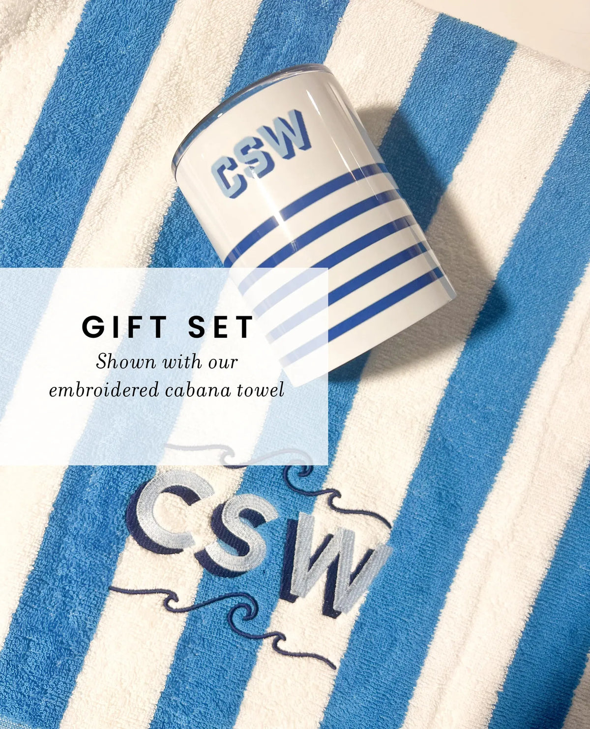 Striped Monogrammed Insulated Wine Tumbler